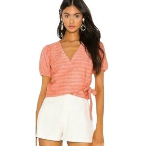 Line & Dot Zoe Linen Wrap Top